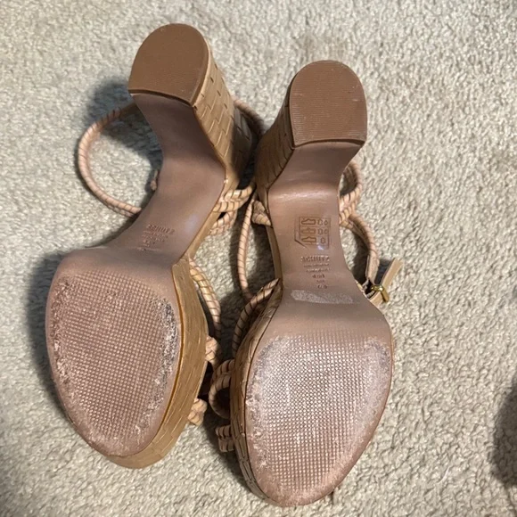 SCHUTZ Tan Braided Platform Heels - Picture 6 of 7